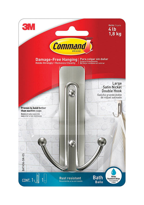 COMMAND - 3M Command Large Plastic Double Hook 4.03 in. L 1 pk