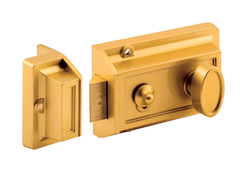 PRIME-LINE - Prime-Line Defender Security Brushed Brass Diecast Night Latch