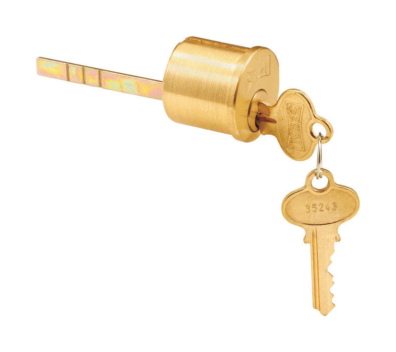 PRIME-LINE - Prime-Line Segal Brushed Brass Solid Brass Key Lock Cylinder Keyed Differently