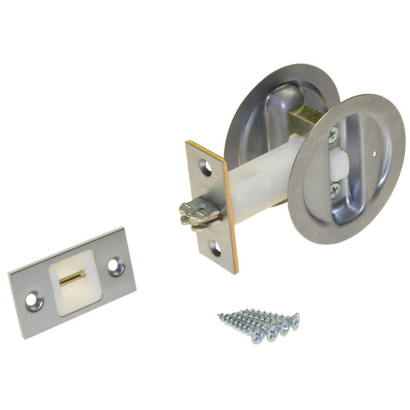 JOHNSON HARDWARE - Johnson Hardware Satin Nickel Silver Steel Pocket Door Privacy Lock