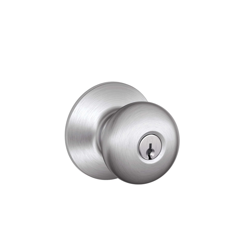 SCHLAGE - Schlage Plymouth Satin Chrome Entry Knobs Key: K4 1-3/4 in.