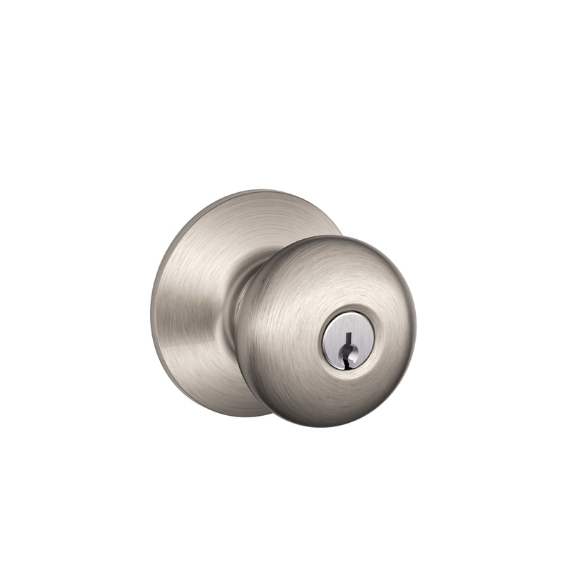 SCHLAGE - Schlage Plymouth Satin Nickel Entry Knobs Key: K4 1-3/4 in.