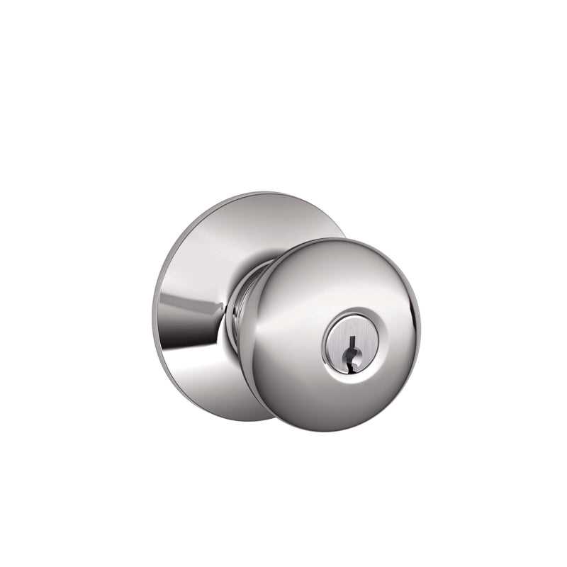 SCHLAGE - Schlage Plymouth Polished Chrome Entry Knobs 1-3/4 in.