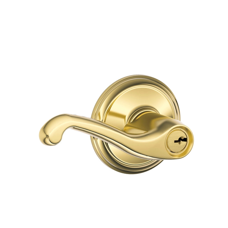 SCHLAGE - Schlage Flair Bright Brass Entry Lever KD4 1-3/4 in.