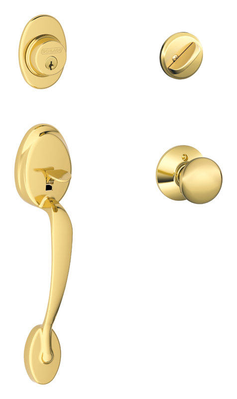 SCHLAGE - Schlage Plymouth Bright Brass Handleset Right or Left Handed [F60PLYXPLY505]