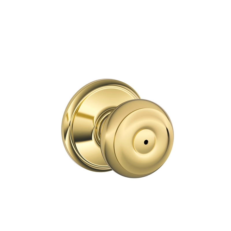 SCHLAGE - Schlage Georgian Classic Bright Brass/Bright Chrome Privacy Knob Right or Left Handed