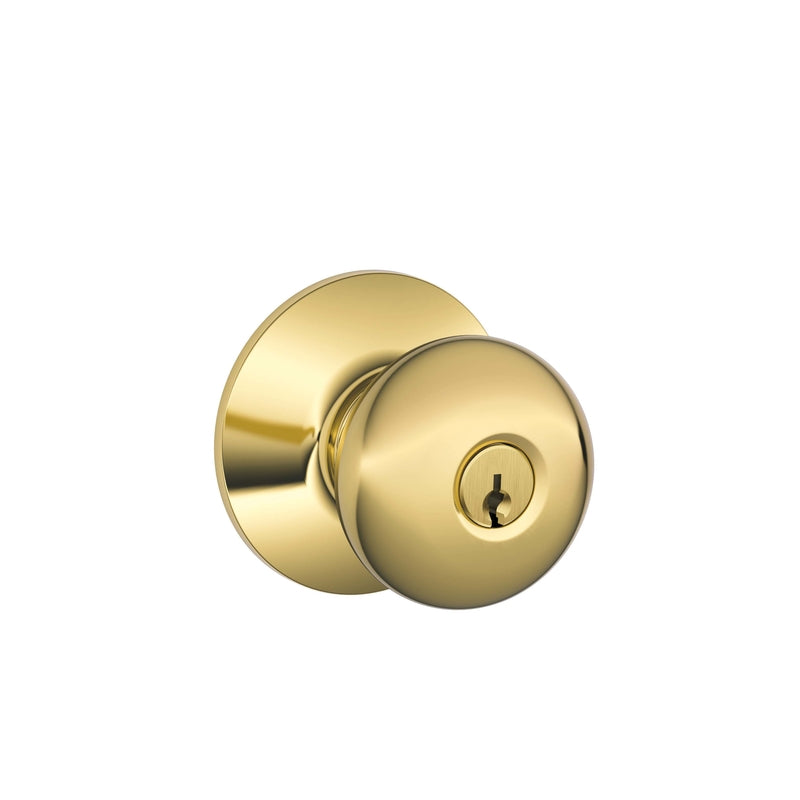 SCHLAGE - Schlage Plymouth Bright Brass Entry Knobs Key: K4 1-3/4 in.