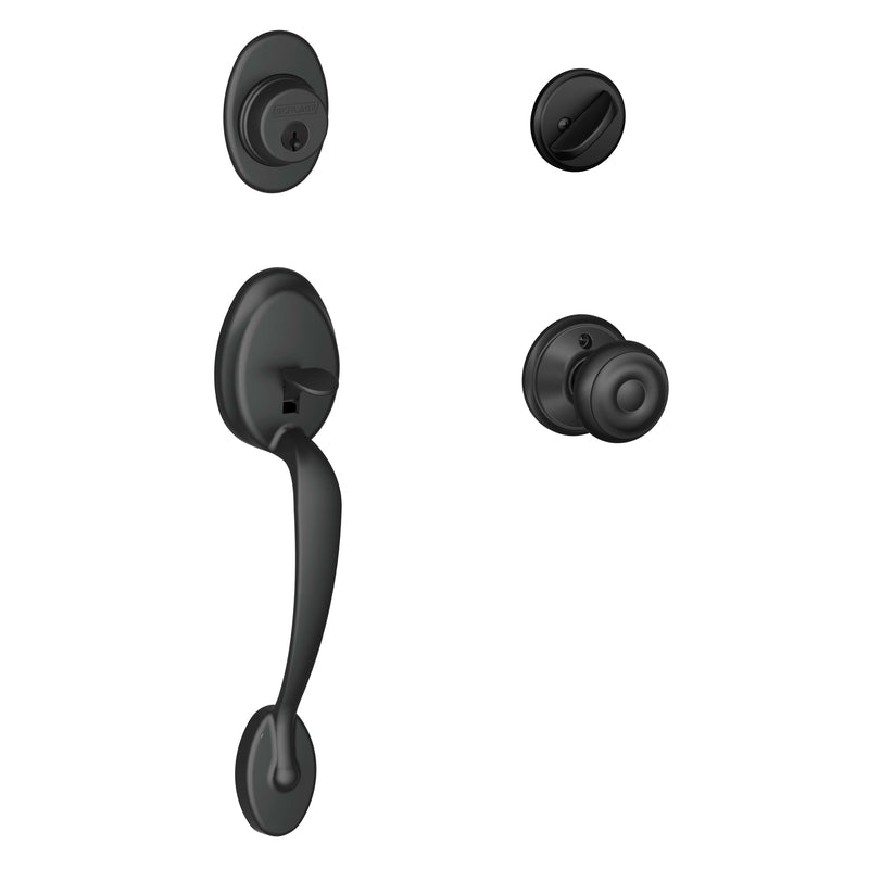 SCHLAGE - Schlage Plymouth/Georgian Matte Black Handleset Right or Left Handed