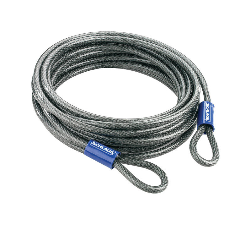 SCHLAGE - Schlage 360 in. H X 3/8 in. W X 30 ft. L Steel Double Locking Double Loop Cable