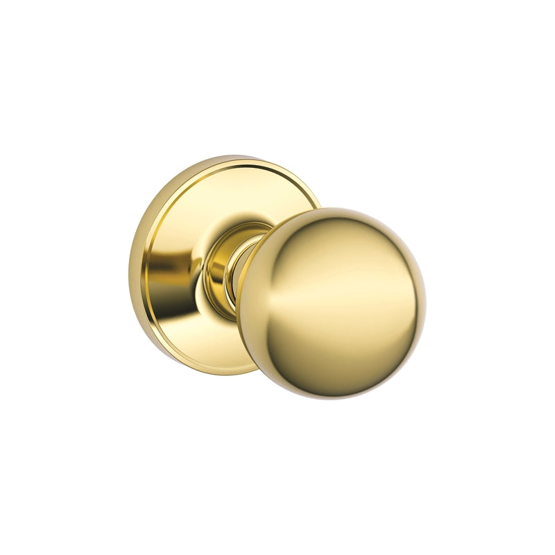 SCHLAGE - Schlage Dexter Corona Bright Brass Passage Door Knob Right or Left Handed