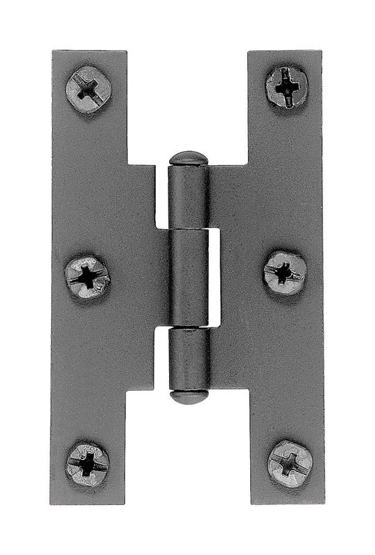 ACORN - Acorn 1-13/16 in. W X 3 in. L Smooth Black Iron H Hinge 2 pk