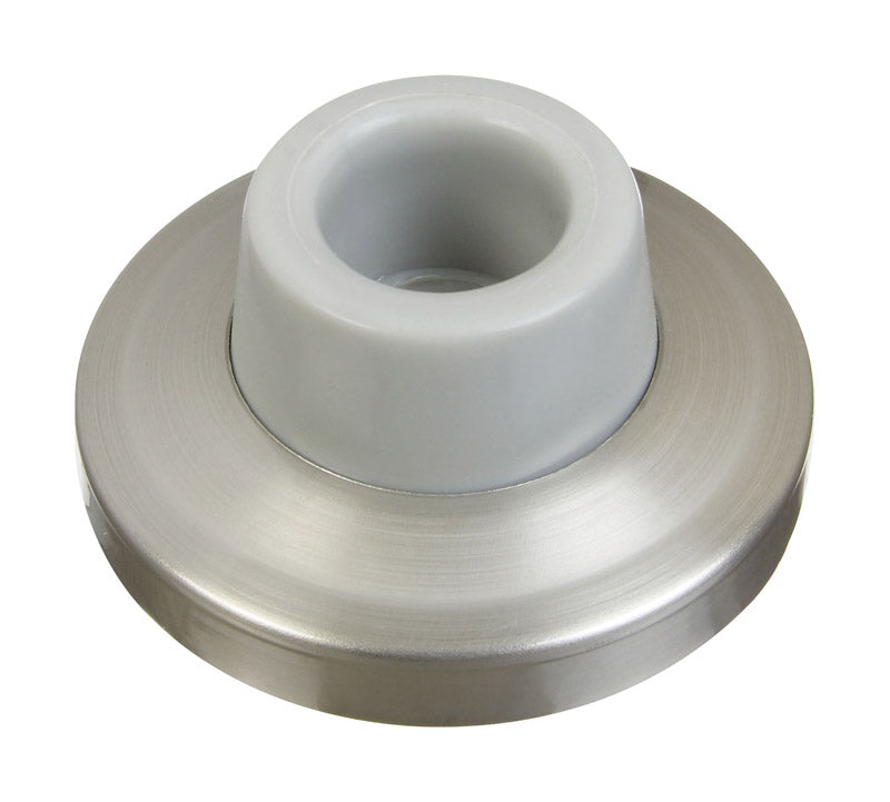NATIONAL HARDWARE - National Hardware Solid Brass Satin Nickel Silver Wall Door Stop Mounts to wall 2.34 in.