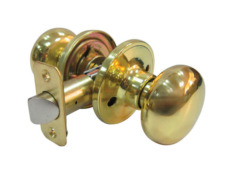 FAULTLESS - Faultless Mushroom Polished Brass Passage Door Knob Right Handed