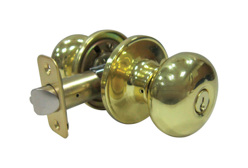 FAULTLESS - Faultless Mushroom Polished Brass Entry Knobs Right Handed