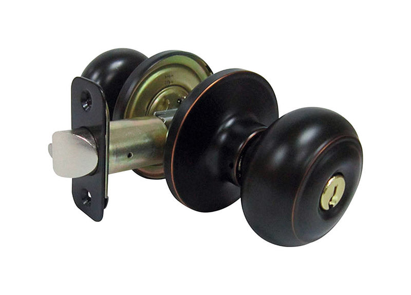 FAULTLESS - Faultless Fancy Mushroom Aged Bronze Entry Knobs Right Handed