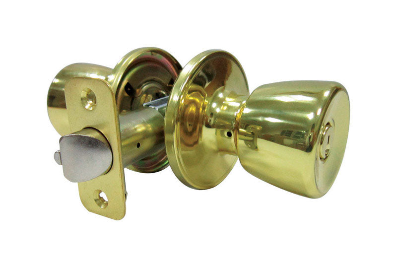 FAULTLESS - Faultless Tulip Polished Brass Entry Knobs Right Handed