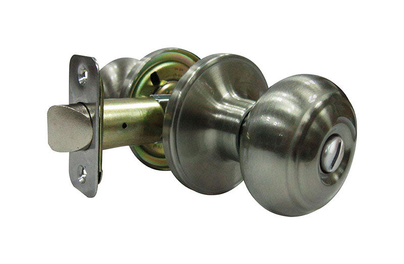 FAULTLESS - Faultless Fancy Mushroom Satin Nickel Privacy Knob Right Handed