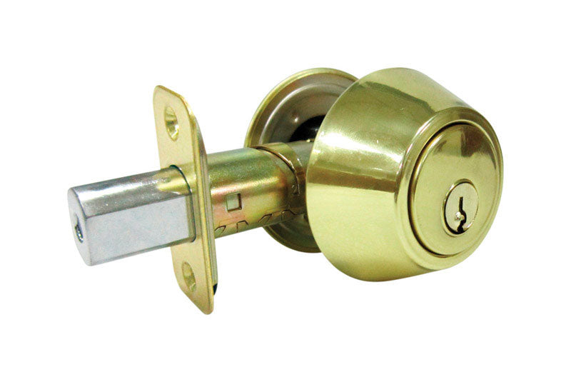 FAULTLESS - Faultless Polished Brass Double Cylinder Lock 1-3/4 in in.