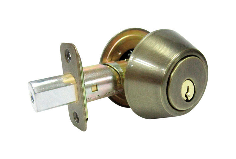 FAULTLESS - Faultless Antique Brass Double Cylinder Lock 1-3/4 in in.