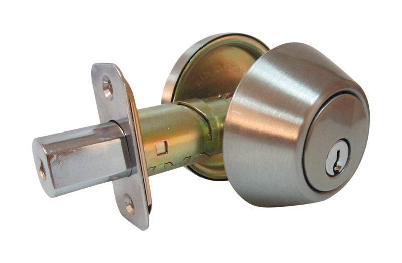 FAULTLESS - Faultless Satin Nickel Single Cylinder Deadbolt 1-3/4 in in.