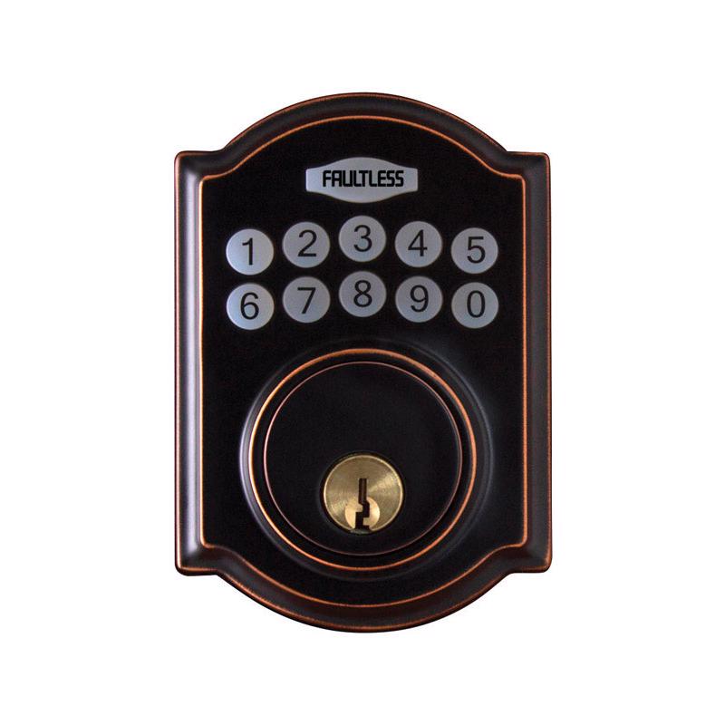 FAULTLESS - Faultless Aged Bronze Metal Electronic Deadbolt [GA7X7D01AA]