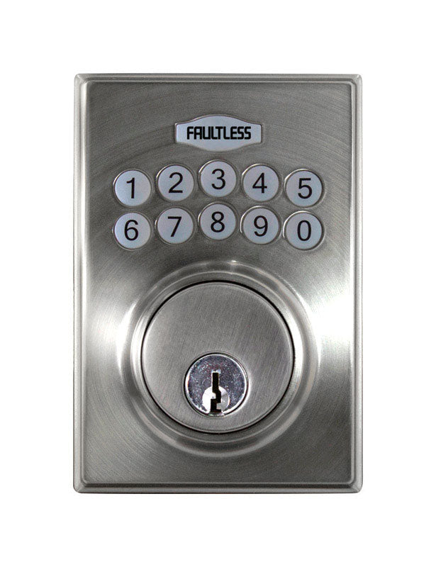 FAULTLESS - Faultless Satin Nickel Metal Electronic Deadbolt [GA8X2D01AA]