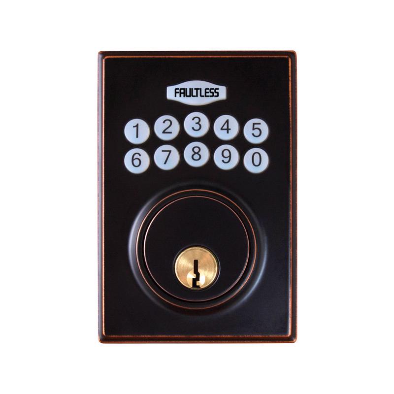 FAULTLESS - Faultless Aged Bronze Metal Electronic Deadbolt [GA8X7D01AA]