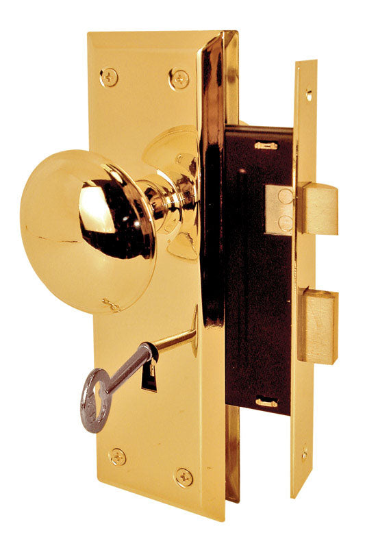 PRIME-LINE - Prime-Line Security Bright Brass Mortise Lockset 1-3/4 in.