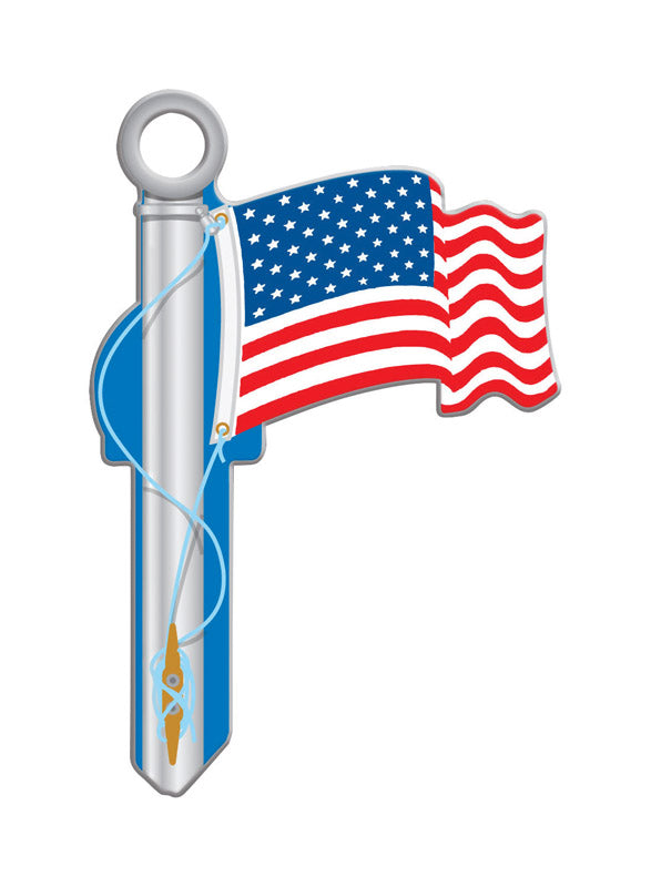 LUCKY LINE - Lucky Line Key Shapes American Flag House Key Blank Double For Kwikset KW1/11 - Case of 5