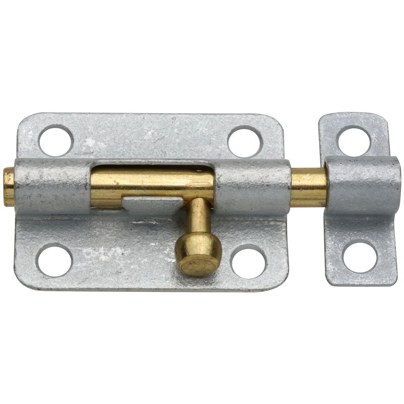 NATIONAL HARDWARE - National Hardware 3 in. L Galvanized Brass/Steel Barrel Bolt 1 pk