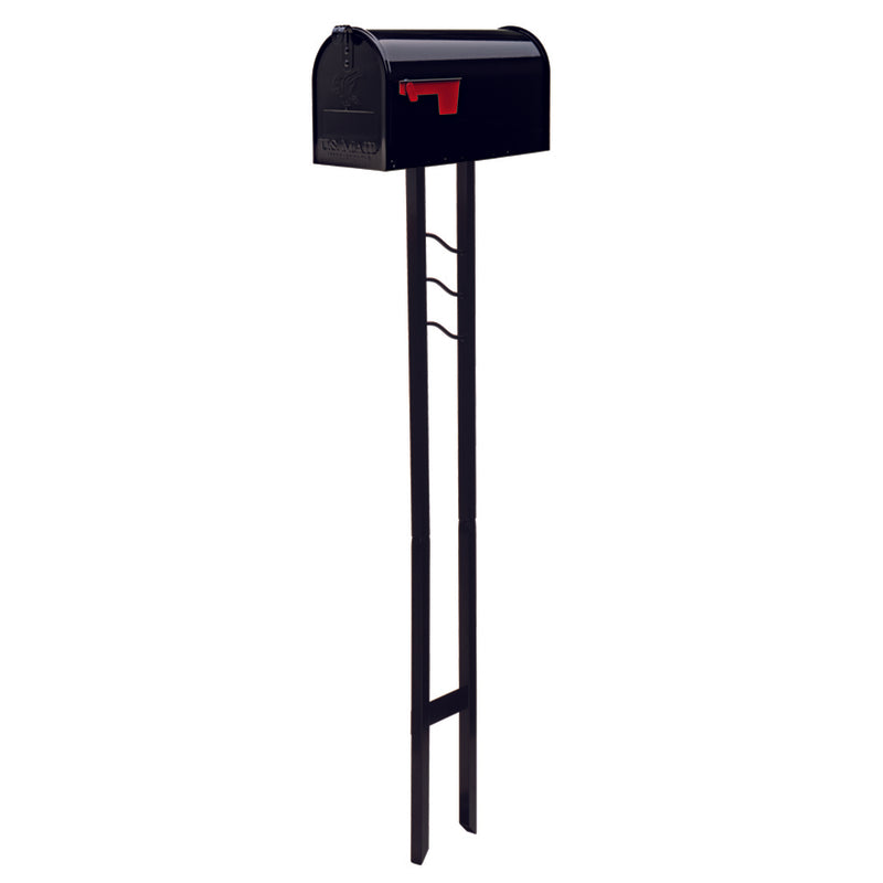 GIBRALTAR - Gibraltar Mailboxes Mailbox-To-Go Classic Galvanized Steel Post Mount Black Mailbox