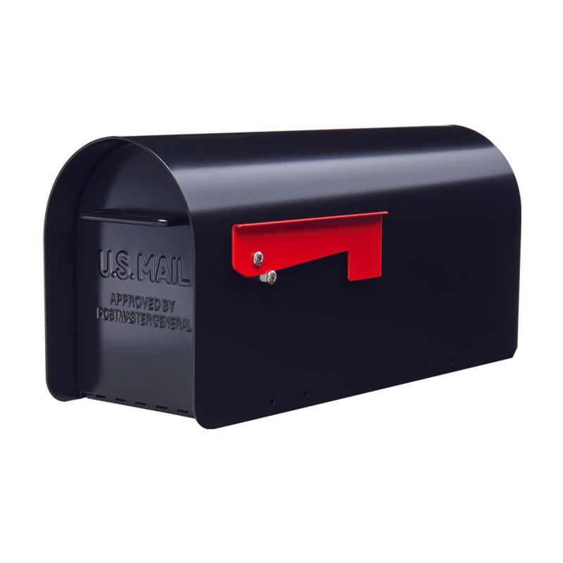 GIBRALTAR - Gibraltar Mailboxes Ironside Contemporary Galvanized Steel Post Mount Black Mailbox