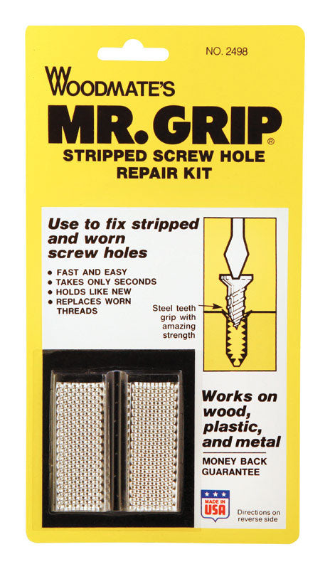 WOODMATE - Woodmate Mr. Grip 3/4 in. D X 2 in. L Steel Round Head Screw Hole Repair Kit 1 pk