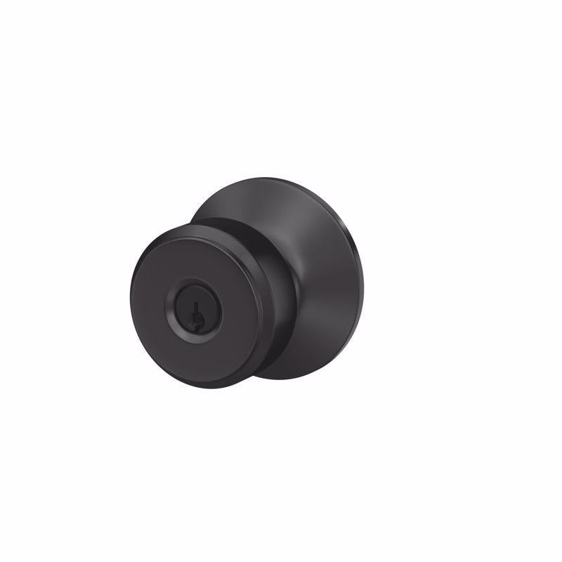 SCHLAGE - Schlage Bowery Matte Black Entry Knob 1.75 in.