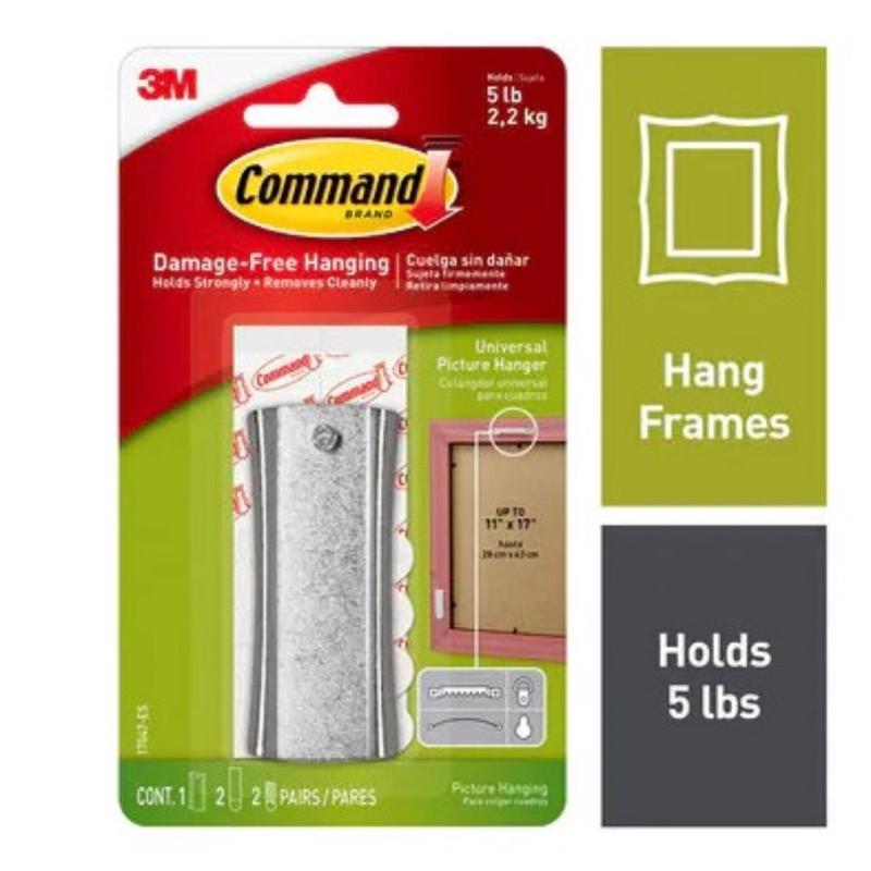 3M - 3M Command Plastic Coated White Small Picture Hanger 5 lb 3 pk