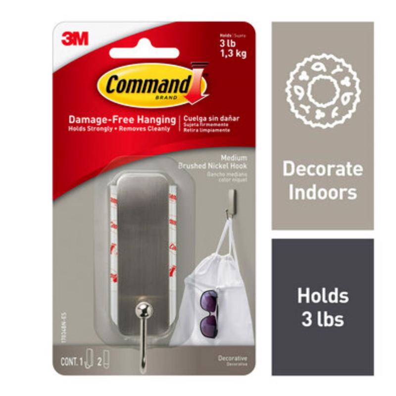 3M - 3M Command Medium Metal Hook 3.0 in. L 1 pk