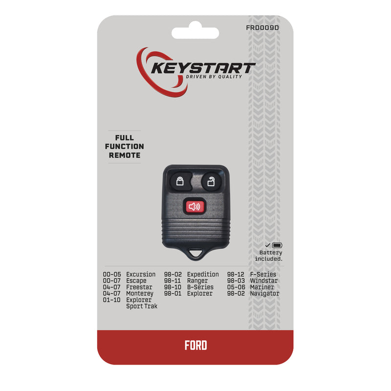 HILLMAN - KeyStart Self Programmable Remote Automotive Replacement Key FRD009 Double For Ford