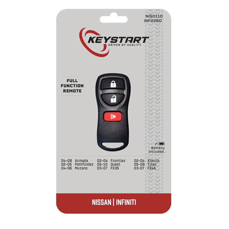 HILLMAN - KeyStart Self Programmable Remote Automotive Replacement Key NIS011 Double For Nissan Infiniti