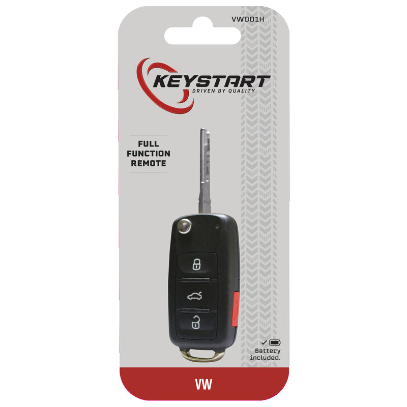 HILLMAN - KeyStart Renewal KitAdvanced Remote Automotive Replacement Key VW001H Double For Volkswagen