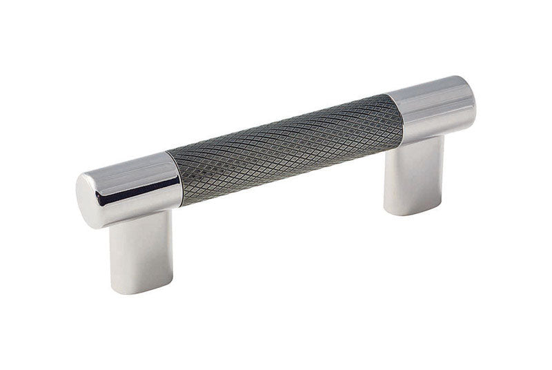 AMEROCK - Amerock Esquire Bar Cabinet Pull 3 in. & 3-3/4 in. Gunmetal/Polished Nickel 1 pk