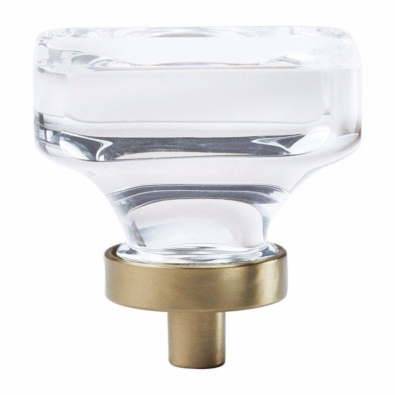 AMEROCK - Amerock Glacio Square Cabinet Knob 1-5/16 in. Clear/Champagne 1 pk