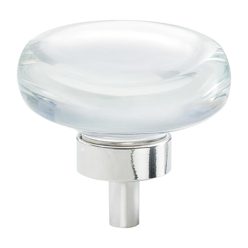 AMEROCK - Amerock Glacio Round Cabinet Knob 1-3/4 in. D 1 in. Clear/Polished Nickel 1 pk