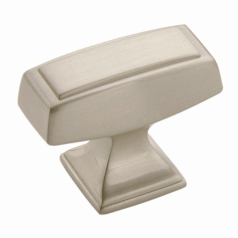 AMEROCK - Amerock Mulholland Rectangle Cabinet Knob 1-3/16 in. Satin Nickel 1 pk