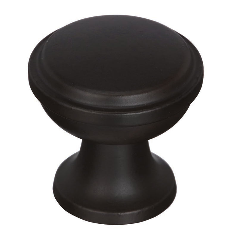 AMEROCK - Amerock Westerly Transitional Round Cabinet Knob 1-3/16 in. D 1-3/16 in. Black Bronze 1 pk