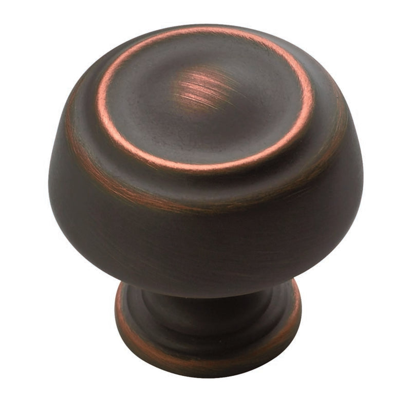 AMEROCK - Amerock Kane & Crosley Collection Round Cabinet Knob 1-1/4 in. D 1-1/4 in. Oil Rubbed Bronze 1 pk