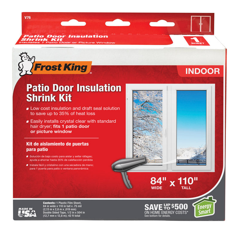 FROST KING - Frost King Clear Shrink Indoor Patio Door Insulator Kit 84 in. W X 110 in. L