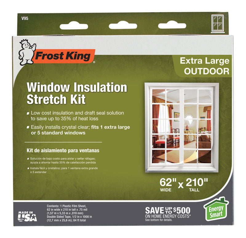 FROST KING - Frost King Clear Stretch Outdoor Window Film Insulator Kit 62 in. W X 210 in. L