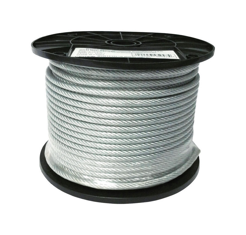 BARON - Baron Clear Vinyl Galvanized Steel 3/16 in. D X 250 ft. L Aircraft Cable