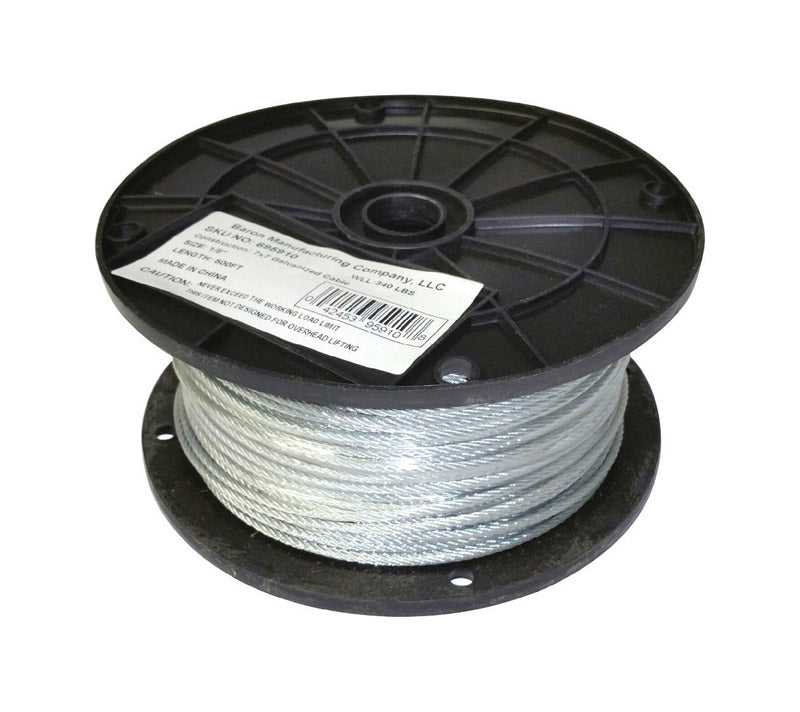 BARON - Baron Galvanized Galvanized Steel 1/8 in. D X 500 ft. L Cable