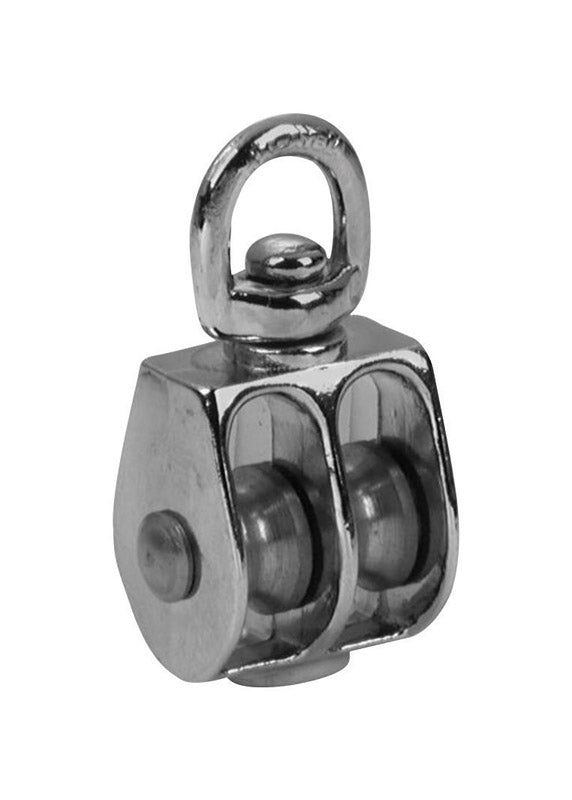 BARON - Baron 1 in. D Nickel Iron Fixed Eye Double Sheave Rigid Eye Pulley